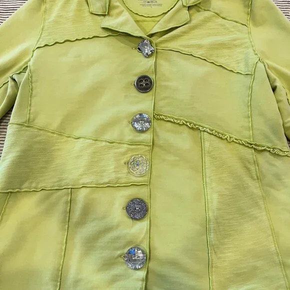 Funky Neon Buddha Lime Green Jacket, L - Picture 3 of 9